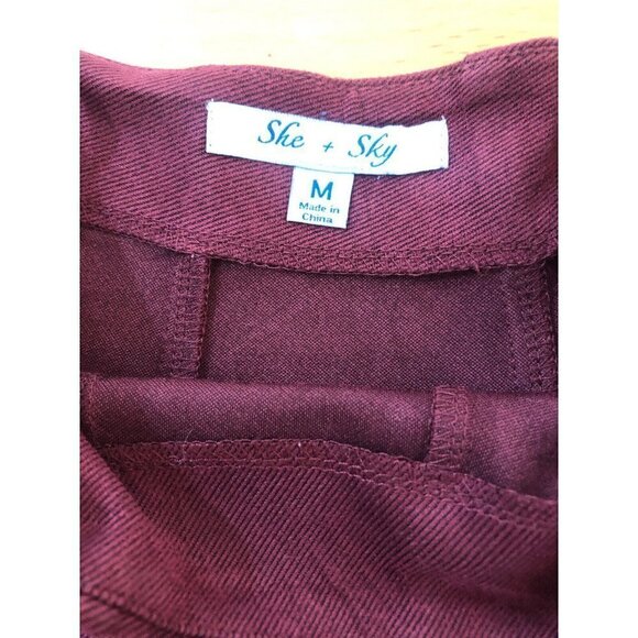 She + Sky / Burgandy Mini Skirt / Size Medium . Circle skirt - Full - Picture 4 of 4